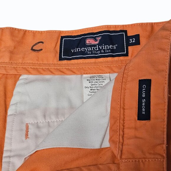 Vineyard Vines Shorts Mens 32 Orange Chino Club Shorts Preppy Flat Front Golf - Picture 5 of 10